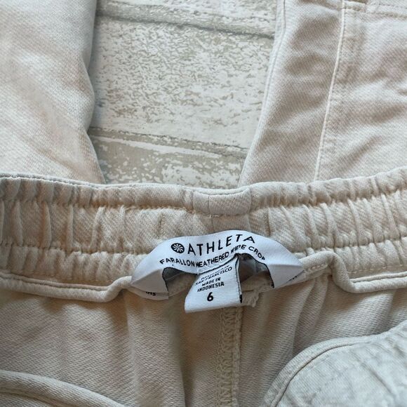 Athleta cream wide leg farallon linen pants - Picture 4 of 8